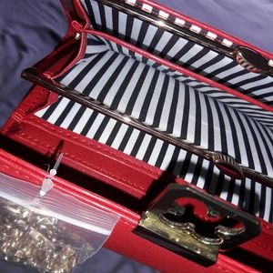 Red wallet with chain included